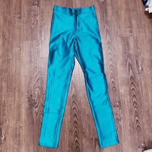 AMERICAN APPAREL DISCO PANTS AQUA TEAL XS